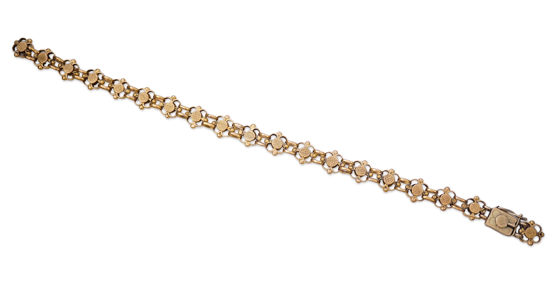 A gold necklace